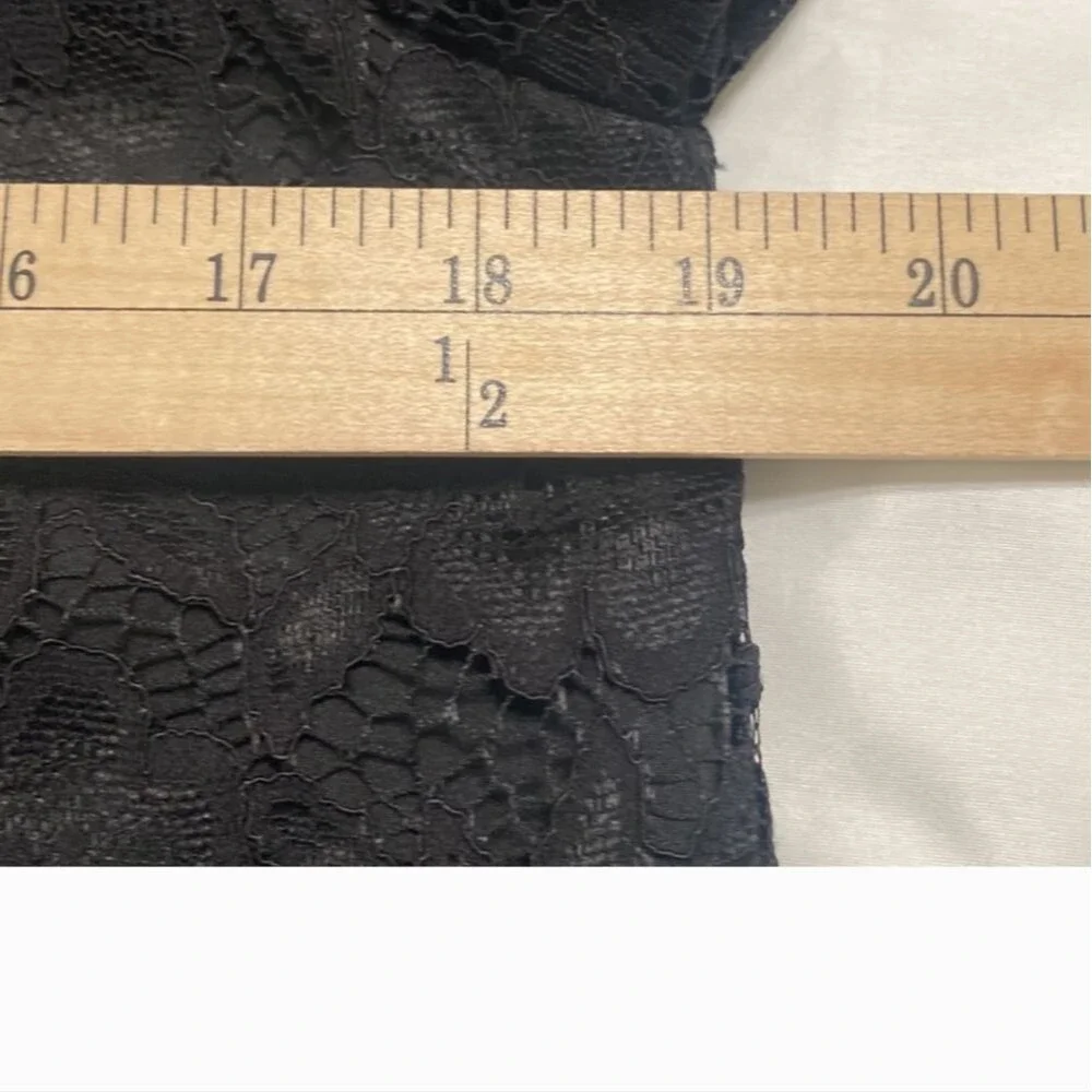 NWT Laundry by Shelli Segal Black Lace Collared Lined Top Women Size M - Picture 11 of 13